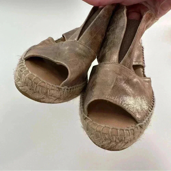 Kanna womens espadrilles size 40 bronze leather wedges costal - Picture 10 of 14